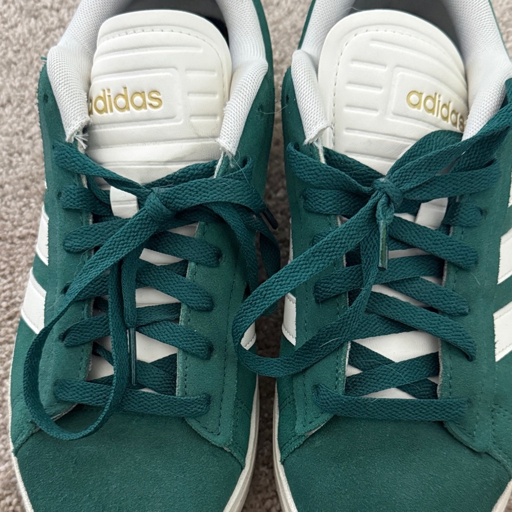 Adidas Forest Green and White Sneakers - Picture 5 of 7